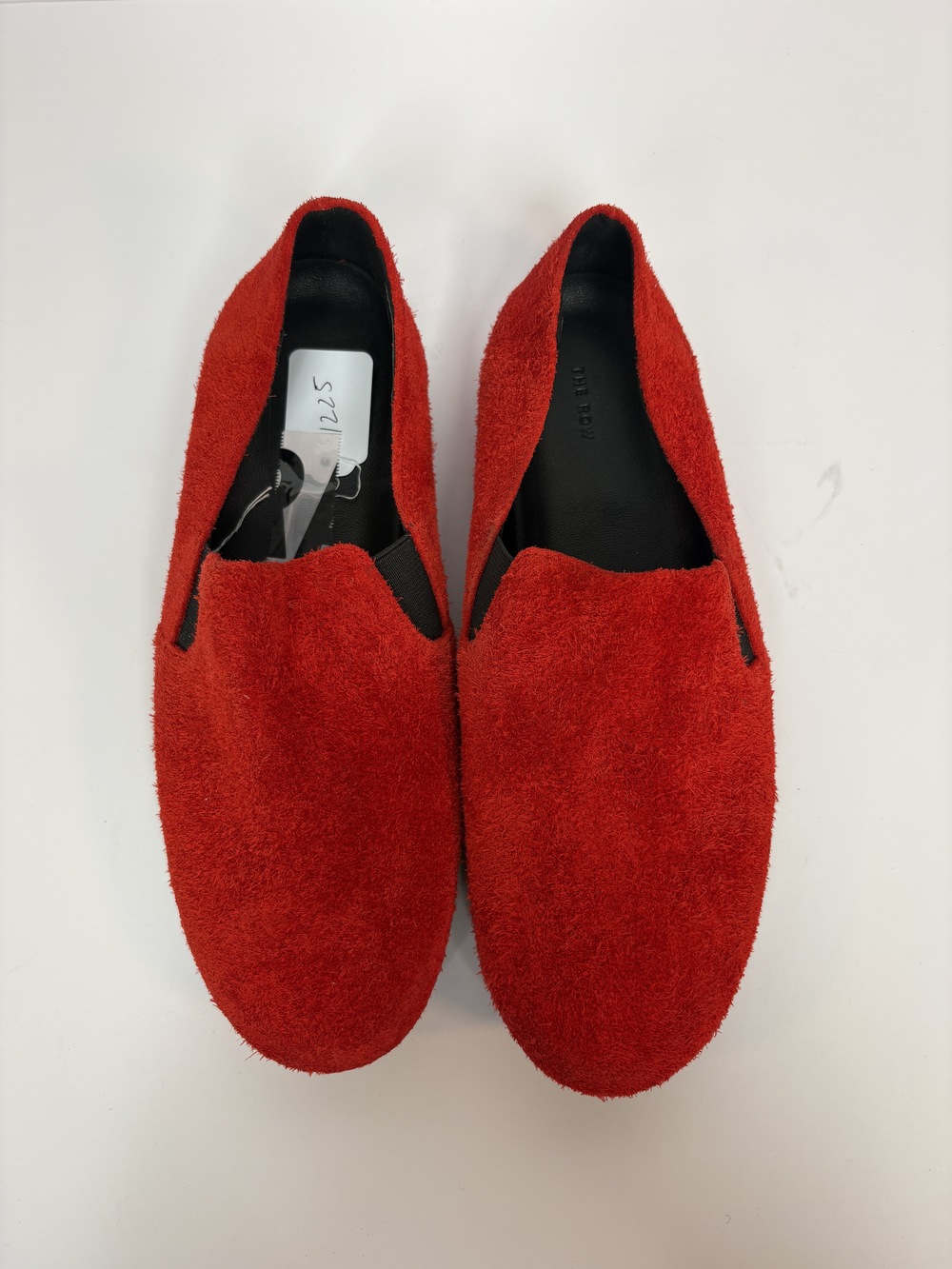 PF-1225 The Row Red Suede Slip-on Loafers